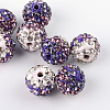 Two-Tone Color Handmade Polymer Clay Disco Ball Beads RB-R041-12-1