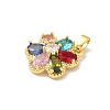Brass Micro Pave Cubic Zirconia Pendants KK-F905-13G-02-2