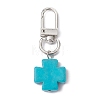 Synthetic Turquoise Cross Pendant Decorations HJEW-JM01530-1