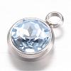 304 Stainless Steel Glass Rhinestone Charms STAS-G082-02-2