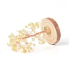 Natural Yellow Quartz Chips with Brass Wrapped Wire Money Tree on Wood Base Display Decorations DJEW-B007-05F-2