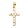 Brass & ABS Imitation Pearl Beads Pendants KK-A282-24G-1