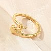 Brass Cuff Rings for Women RJEW-U044-X-3