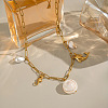 Summer Beach 304 Stainless Steel & Natural Shell Starfish Dolphin Sea Horse Pendant Paperclip Chain Necklaces for Women ZQ6874-4