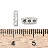 Brass Micro Pave Clear Cubic Zirconia Spacer Bars KK-P302-20P-3