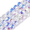 Electroplate Glass Beads Strands EGLA-Q128-07A-AB03-1