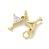 Brass Pave Cubic Zirconia Pendants KK-P325-17A-G-2