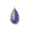 Natural Mixed Stone Copper Wire Wrapped Pendants PALLOY-JF02016-2
