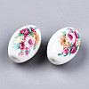 Printed & Spray Painted Opaque Glass Beads GLAA-S047-07B-D03-2