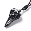 Natural Mixed Stone Plague Doctor Pendant Necklace with Nylon Rope NJEW-H009-01-5