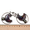 Natural Green Aventurine & Amethyst Brass Star Moon Big Pendants G-H316-01R-05-3