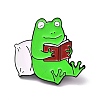 Frog with Book Enamel Pin X-JEWB-G013-F01-1