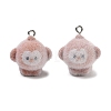 Flocking Opaque Resin Pendants RESI-F064-A10-1