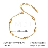 304 Stainless Steel Link Chain Bracelets for Women XX6576-20-1