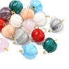 16Pcs 8 Colors Flower Bud Handmade Lampwork Pendants PALLOY-YW00156-1