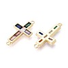 Brass Pave Colorful Cubic Zirconia Links KK-T080-48G-2