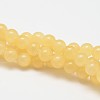 Natural Yellow Jade Bead Strands G-K121-01-6mm-1