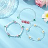 3Pcs 3 Colors Acrylic Charms Bracelets Sets for Women BJEW-TA00577-02-3