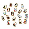 Religion Theme Brass & Epoxy Resin Pendants KK-C262-02A-G-1