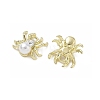 Alloy & ABS Plastic Pearl & Rhinestone Pendants Spider Charms PL-CBA5609-02G-B-2