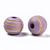 Painted Natural Wood Beads X-WOOD-T021-54A-07-2