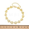 Brass Micro Pave Clear Cubic Zirconia Link Chain Bracelets for Women BJEW-A090-10C-G-5