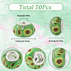 50Pcs Transparent Resin European Rondelle Beads RPDL-SC0001-09A-2