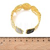 Hammered Brass Enamel Cuff Bangles for Women BJEW-A173-03G-5