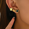 3 Pairs Fashionable Butterfly & Flower & Clover Stainless Steel Stud Earring Sets JY4608-3