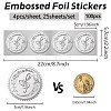 Round Plastic Silver Foil Embossed Picture Stickers DIY-WH0503-009-2