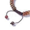 Adjustable Natural Polychrome Jasper/Picasso Stone/Picasso Jasper Braided Bead Bracelets BJEW-F369-A03-3