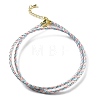 Polyester Cord Braided Bracelet Makings MAK-L043-03G-09-1