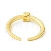 Clear Cubic Zirconia Initial Letter Open Cuff Ring RJEW-H120-09G-E-3
