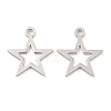 925 Sterling Silver Hollow Star Charms STER-B005-38P-1
