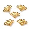 304 Stainless Steel Corrugated Heart Links Connector Charms STAS-D211-14D-G-1