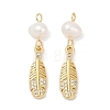 Natural Cultured Freshwater Pearl & Brass Pendants KK-U062-09G-1