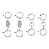  4Pcs 2 Style 925 Sterling Silver Spring Ring Clasps Sets STER-TA0001-05-10