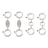 Anti-Tarnish  4Pcs 2 Style 925 Sterling Silver Spring Ring Clasps Sets STER-TA0001-05-10