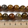 Faceted Natural Dragon Veins Agate Beads Strands G-F447-12mm-L09-5