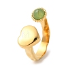 Natural Gemstone Open Cuff Rings for Women RJEW-S415-02G-04-2