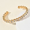 304 Stainless Steel & Cubic Zirconia Cuff Bangles for Women BJEW-T031-01B-1