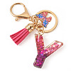 Alloy Resin Butterfly Keychains KEYC-TADJ0002-02G-Y-2