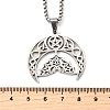 Bat 201 Stainless Steel Hollow Crescent Moon Bat Pendant Necklaces for Women NJEW-M105-05P-3