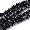 Natural Black Agate Bead Strands X-G-R412-19-10mm-1