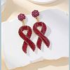 Awareness Ribbon Alloy Rhinestone Dangle Stud Earrings FS-WGFB19B-01-1