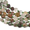Natural Green Lodolite Quartz/Garden Quartz/Green Phantom Quartz Beads Strands GG-CBA3A44-C05-02-3