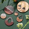 10Pcs 5 Style Resin & Walnut Wood Pendants RESI-LS0001-20-6