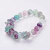 Natural Fluorite Stretch Bracelets BJEW-JB02878-1