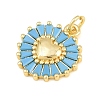 Brass Pave Sky Blue Cubic Zirconia Pendants CU-CBA4A93-02D-G-2