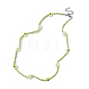 Glass Seed Bead Beaded Flower Necklaces NJEW-TA00171-4